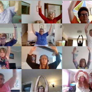 Online seated chair exercise class by MOVEability