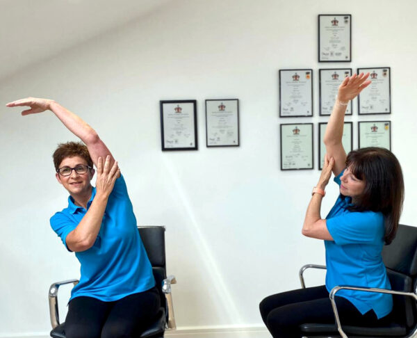 Upper body exercise with Debbie and Mandy