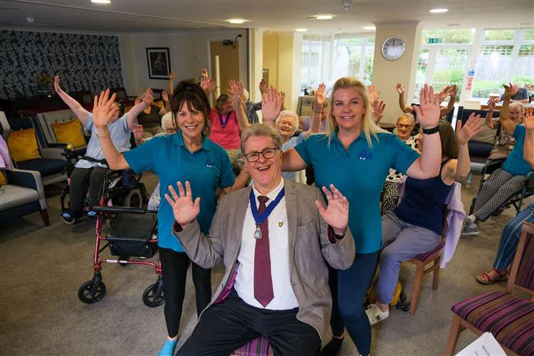 Deputy mayor Mark Lillycrop at a limited-mobility exercise class in Thatcham