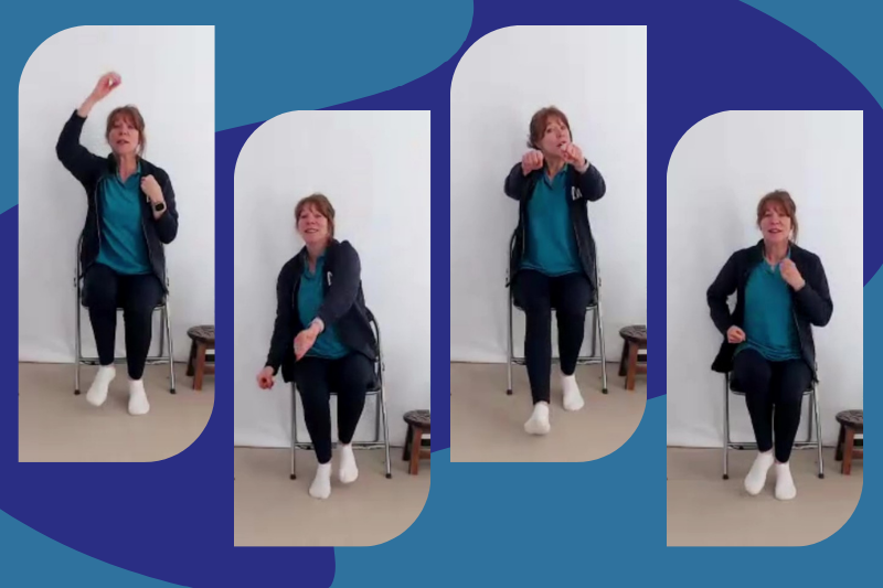 MOVEability's Debbie Medlin showing aerobic and cardio exercises