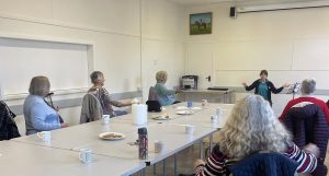 Debbie demoing at the Lambourn Friendship Cafe