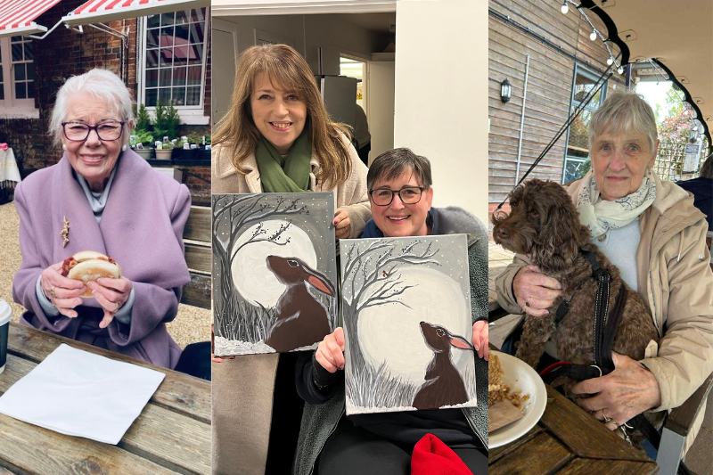 Sheila and Steph who made friends through the MOVEability Lambourn class and their daughters.