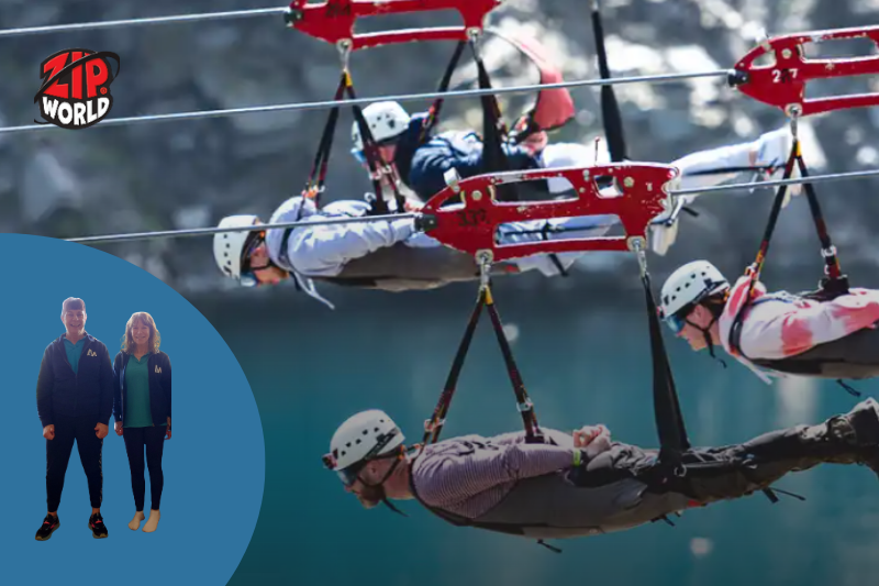 Debbie Medlin and Debbie Mumford tackle ziplining challenge at Zip World in Wales